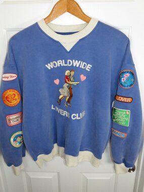 DANDY WORLDWIDE Lovers Club Embroidered Crewneck Sweatshirt Women Medium Relaxed